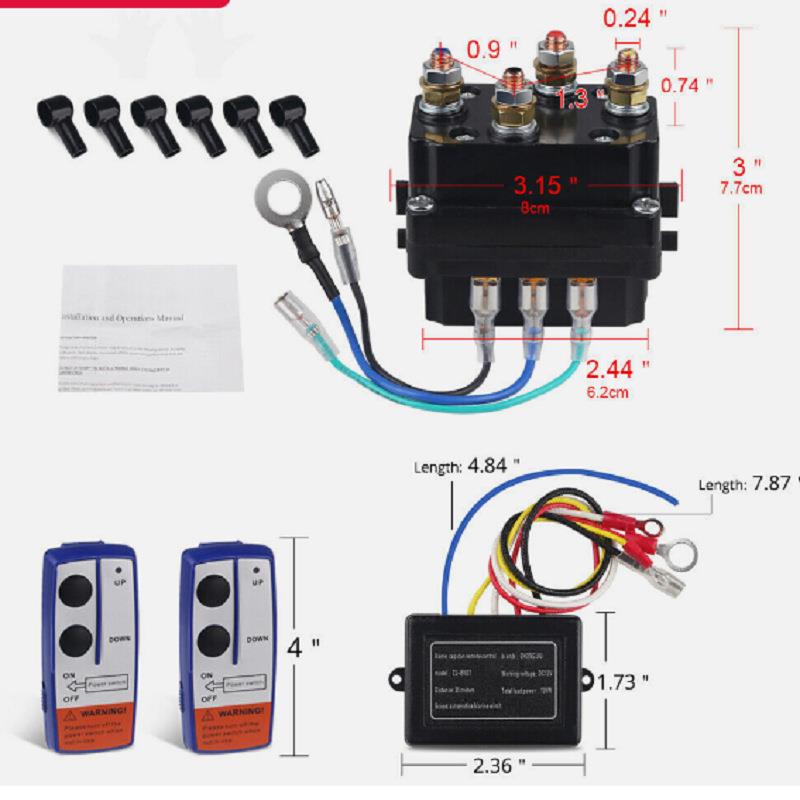 直售12V250A越野车绞盘接触器电动绞盘继电器4250x套装