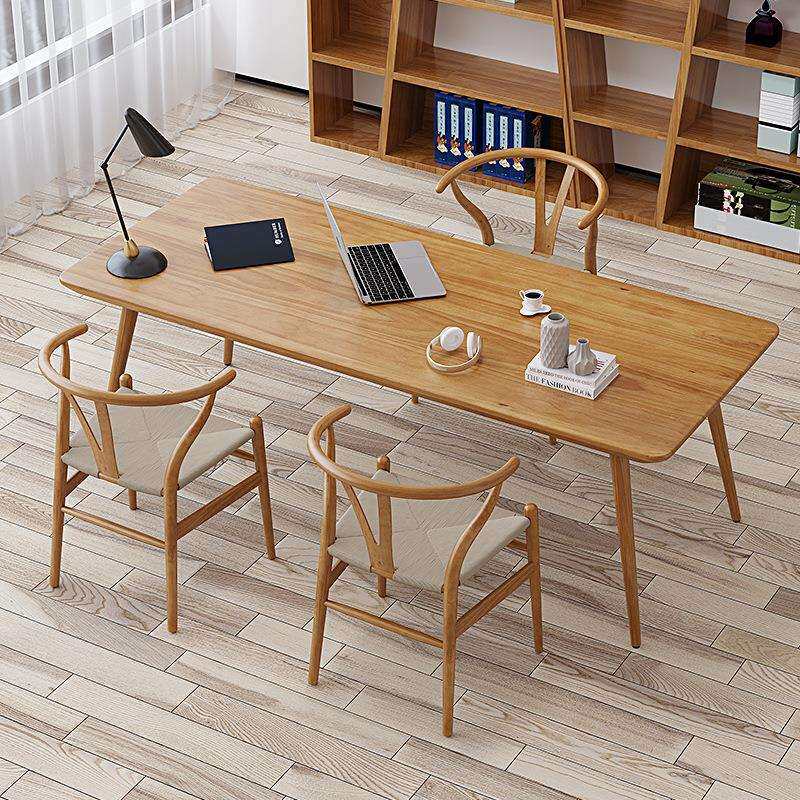 现代简约实木办公电脑桌卧室单人写字工作台家用书房长条学习书桌