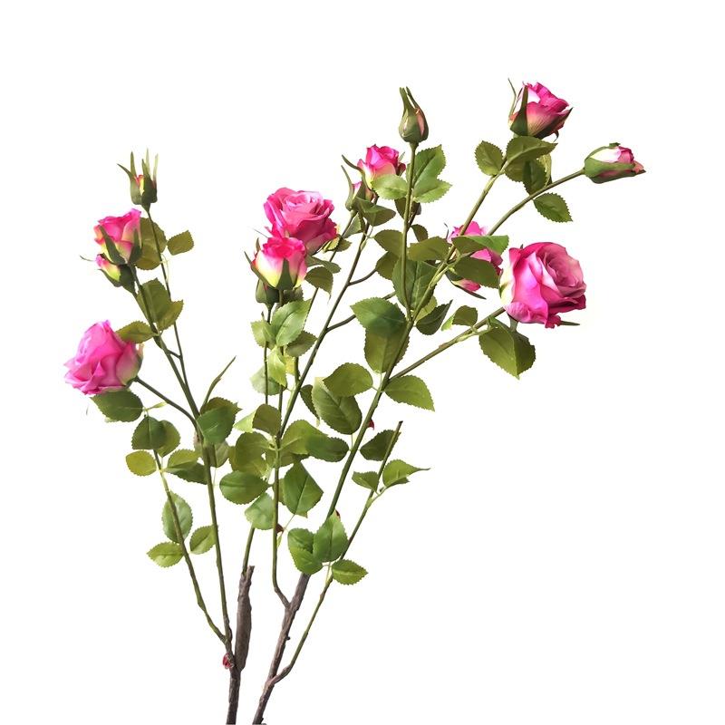长枝落地伊甸园玫瑰仿真花绣黄粉色皇家玫瑰花客厅绢花装饰摆放