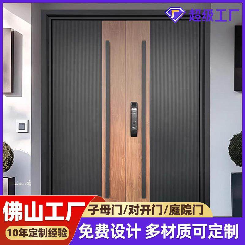铸铝甲级双开防盗门家用入户门别墅安全门精雕防爆进户门大门