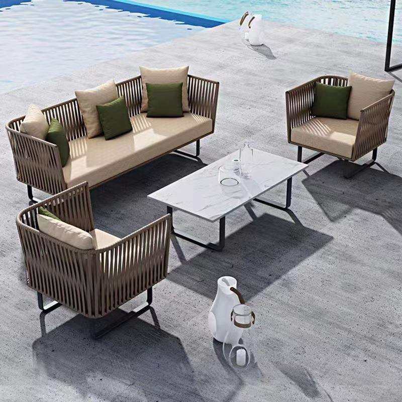 户外沙发藤沙发椅组合室外休闲防水防晒藤编藤艺庭院室外卡座家具