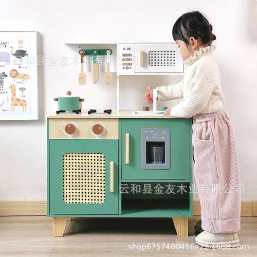 新款厨房木制仿真儿童过家家木质煮饭灶台做饭玩具