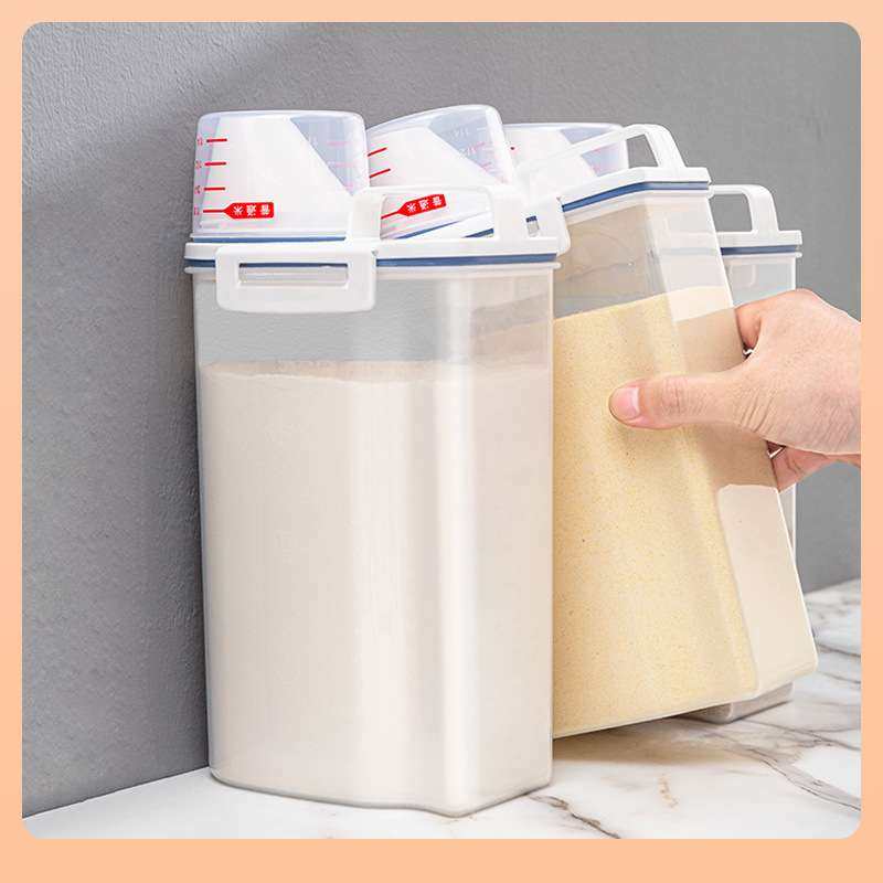 ?ASVEL米面储存容器装米桶家用 厨房放面粉的收纳盒米箱密封储