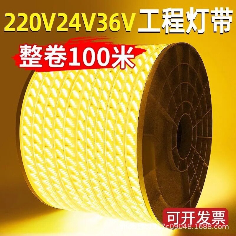户外防水超亮暖白LED灯带220V