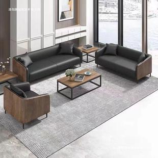 新款办公室沙发茶几组合会客洽谈接待商务简约现代三人位沙发