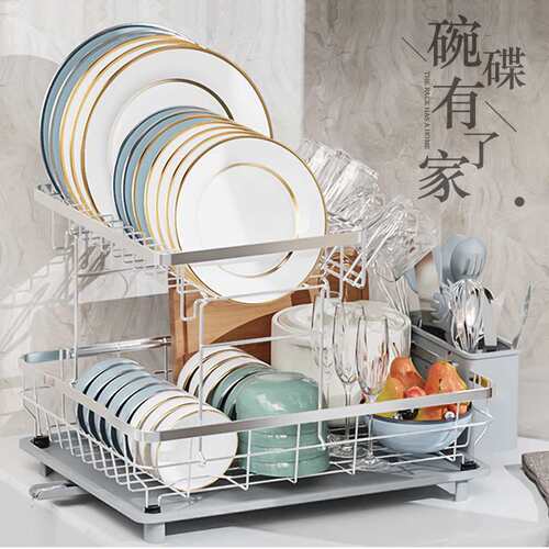 热卖！大容量沥水碗碟架不锈钢家居用品水槽架子plate rack