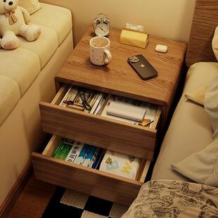 卧室木床简约现代橡胶木床头柜储全家用木简小型橡胶物收纳室家实