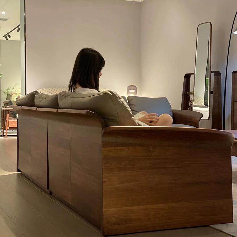 北欧北美黑胡桃木小户型懒人沙发意式极简沙发轻奢客厅简约现代