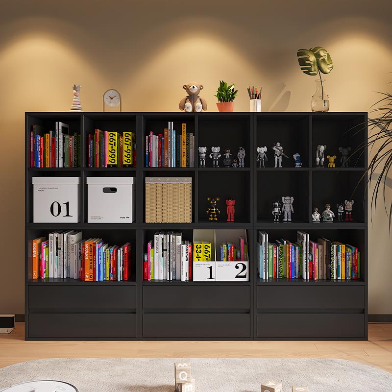 4I定制E0级ENF级柜子去客厅化满墙书柜书架收纳柜电视柜带门展示