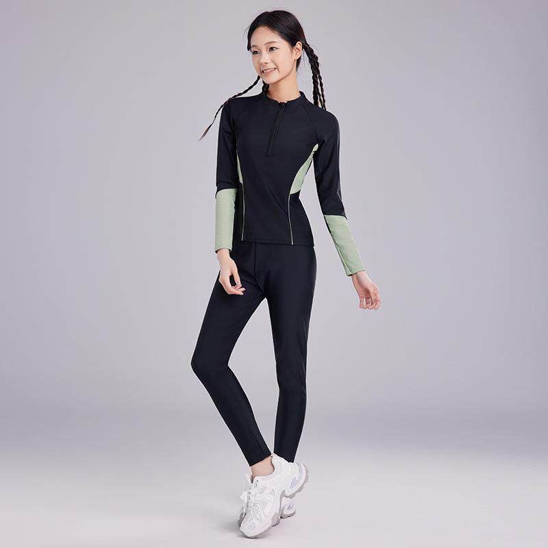 2025新款儿童泳衣温泉女孩女童泳装中大童分体三件套学生少女泳衣