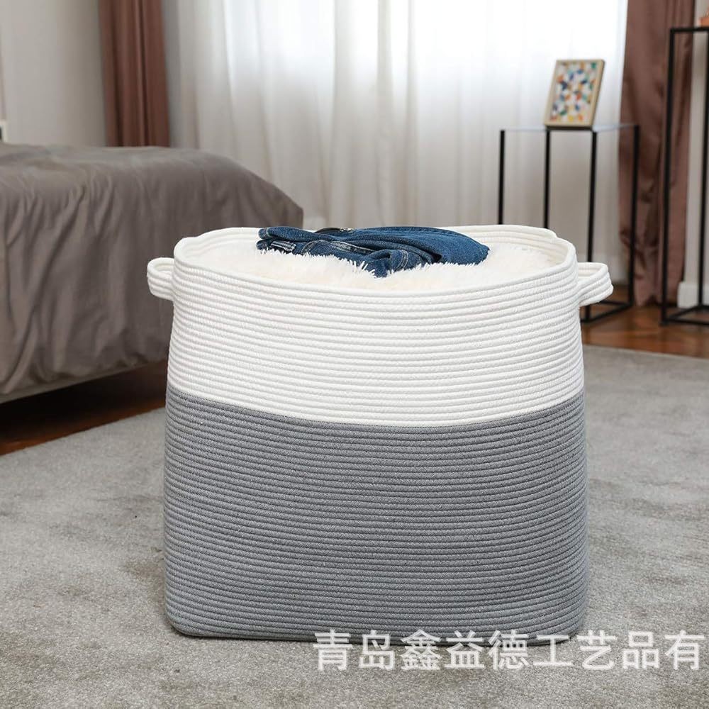 鑫益德棉绳方形高篮收纳桶