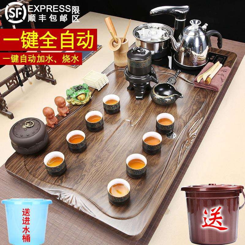 实木茶盘全自动茶具套装家用客厅功夫泡茶台整套办公一体茶海大号图片