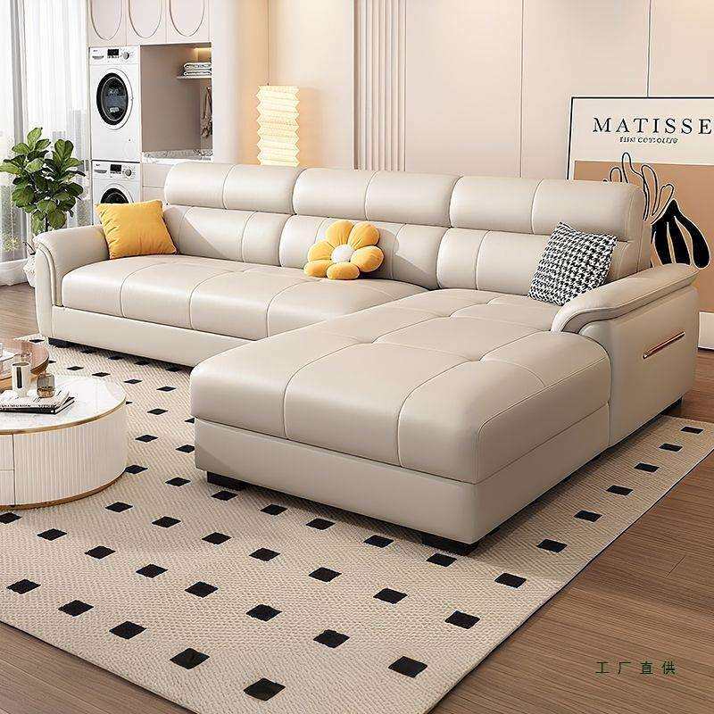 贵妃沙发家用客厅小户型直排轻奢猫爪皮沙发出租房三人位布艺沙发