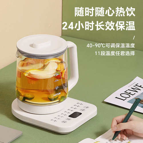 lotor养生壶多功能家用小型办公室煮水果花茶炖煮一体电热烧水壶