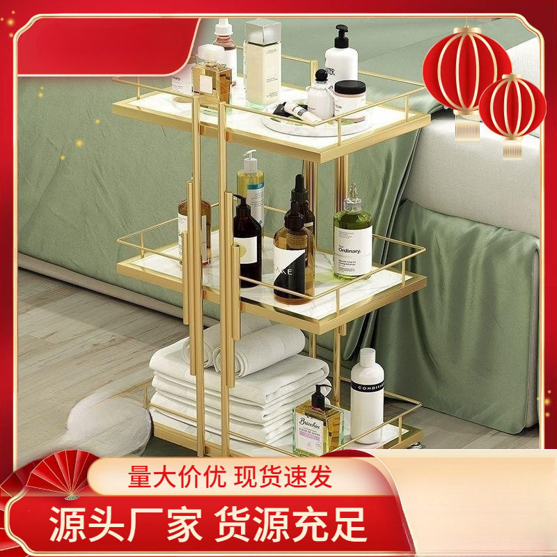 移动工具车时尚纹绣置物架轻奢美容院小推车可仪器美睫美甲收纳架