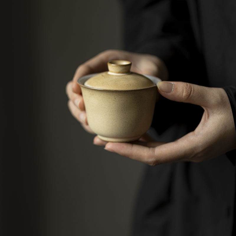 陶瓷手工盖碗家用复古泡茶器敬茶碗防烫手抓碗泡茶杯茶具