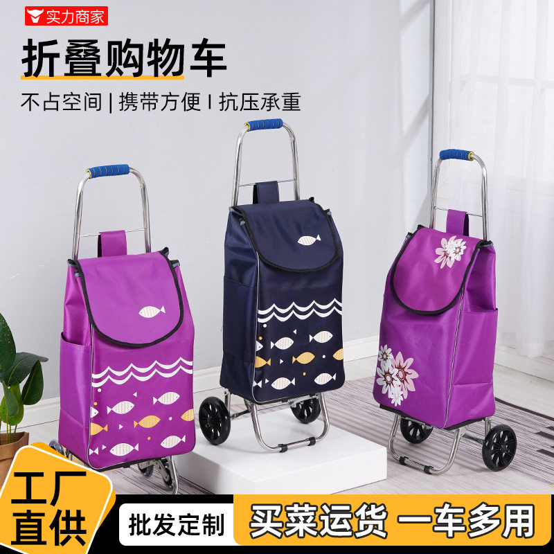 爬楼买菜小拉车二轮菜市场超市买家折叠购物车老人便捷折叠小拉车
