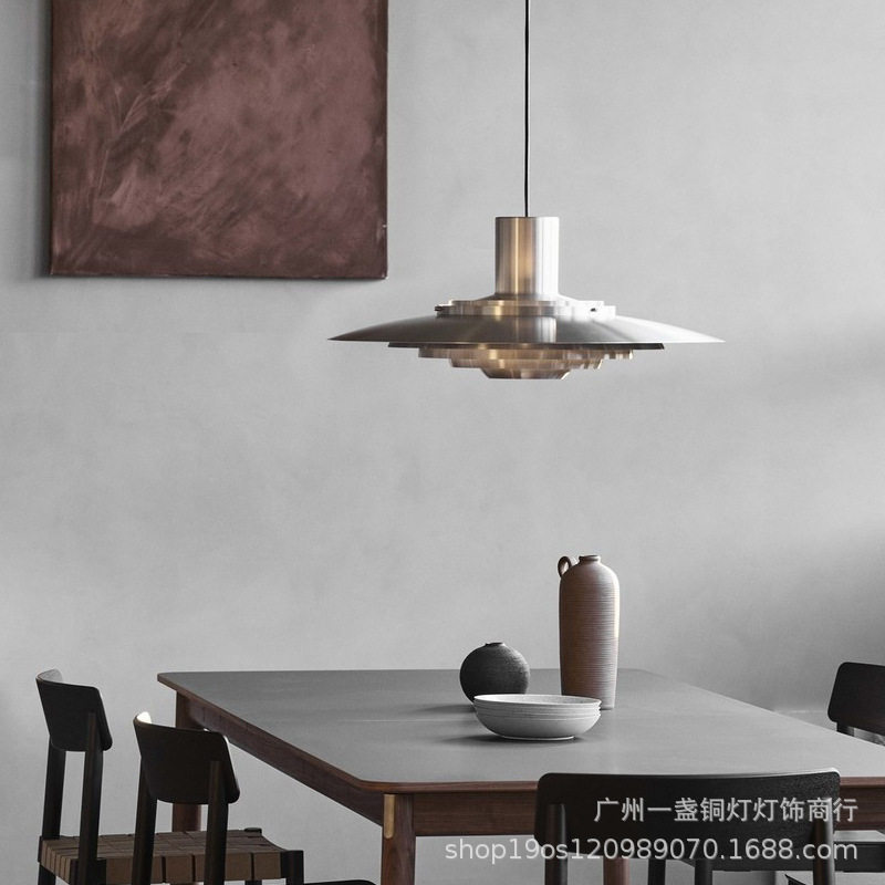 北欧吊灯现代简约吧台餐厅灯铝材多层灯具设计师风格创意飞碟吊灯