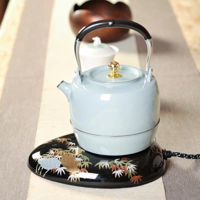 莺歌烧E70三缘堂鹿鸣堂电热水壶煮茶壶316不锈钢烧水壶自动断电