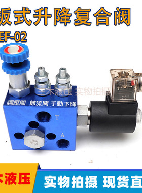 液压升降平台用插装阀组EF-02带溢流阀节流阀手动控制LSV08-20