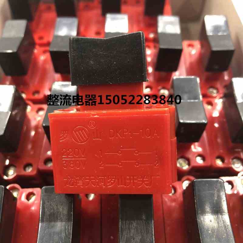 罗山DKP1-10A无锁电动工具开关220V/380V自复位手枪钻切割机开关