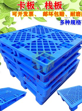 蓝色塑料托盘防静电栈板货物架子防潮板垫仓板叉车卡板工业地垫板