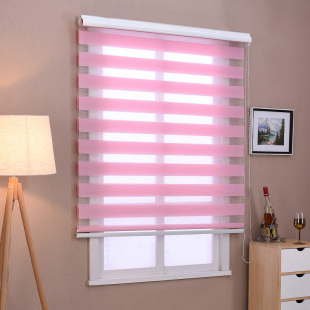 韩式 加厚卷帘柔纱帘双层百叶窗帘成品阳台遮光免打孔浴室防水卧室