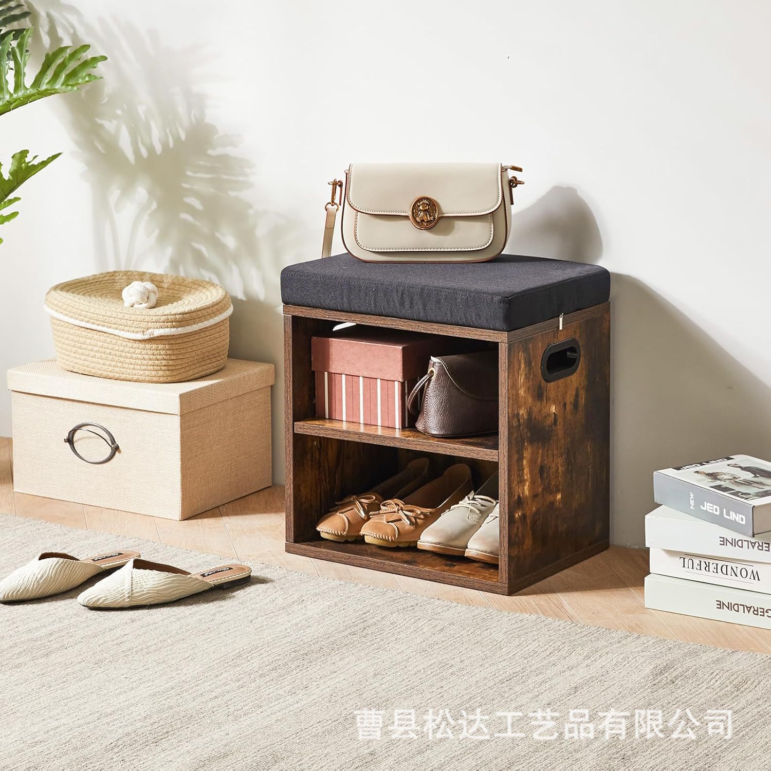 木质换鞋凳现代简约家用入户门口鞋子收纳一体多功能可做穿换鞋凳