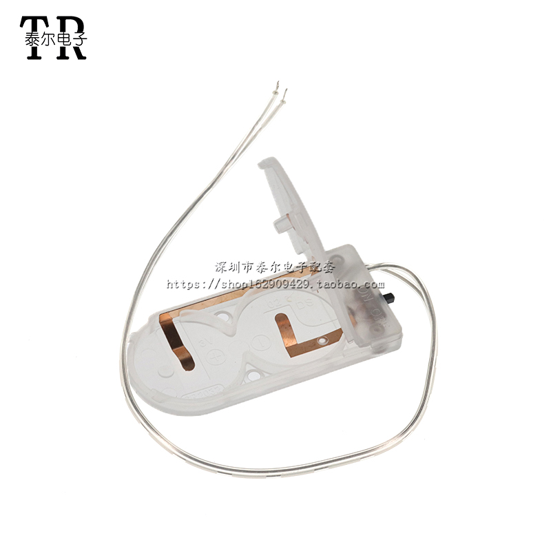 双CR2032纽扣电池盒 两节6V电池座 装2粒2032纽扣电池 翻盖带开关