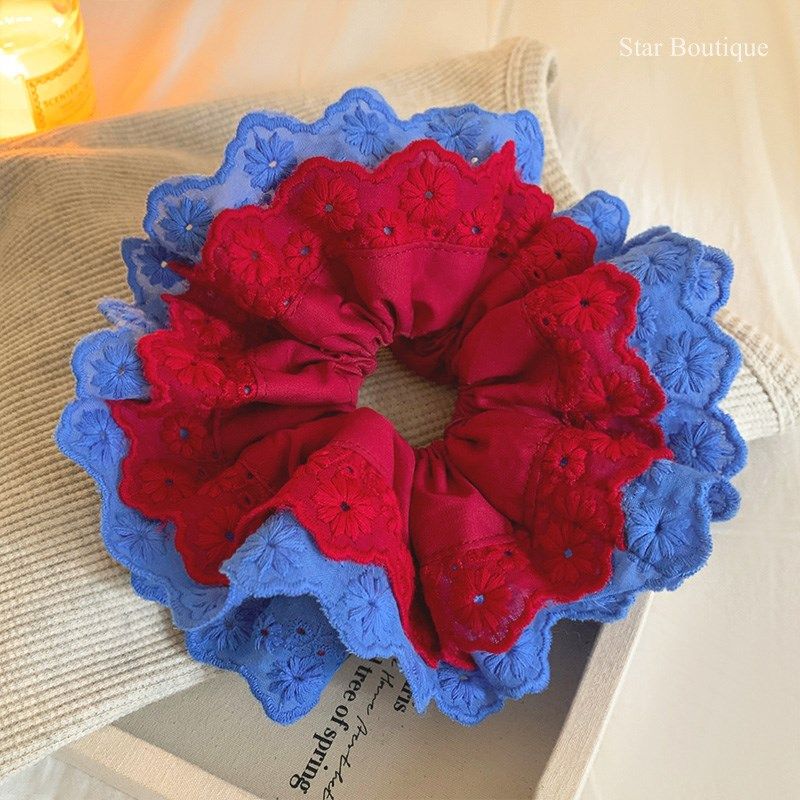 新年红色蕾丝双层大肠发圈女韩系高级感丸子头扎头发头绳超大头饰,纺织面料/辅料/配套,其他纺织机械,淘宝优惠券,粉丝福利购,淘宝优惠卷