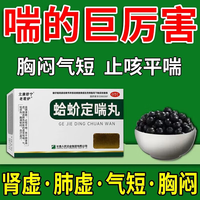 蛤蚧定喘丸 清肺化痰止咳平喘药 肺热胸闷气短呼吸不畅喘不上气