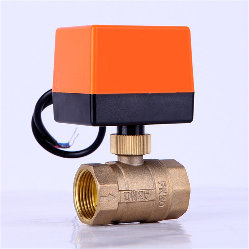 包邮全铜电动二通球阀DN15 20 25 32 40 50中央空调地暖 电动球阀