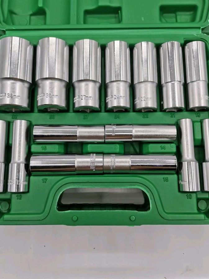 梅花套筒加长8cm大飞接口套x头汽机修烙凡钢832整套12角盒装