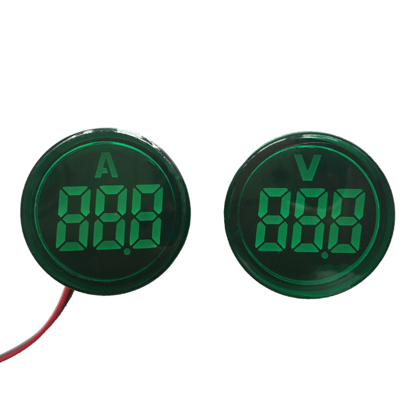 迷你数字电压表/电流表数显交流220V 通用微型电表指示灯信号灯