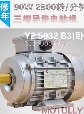 MOTOLLYTHE YS5032 三相异步电动机 90W 2800转铝壳全铜电机