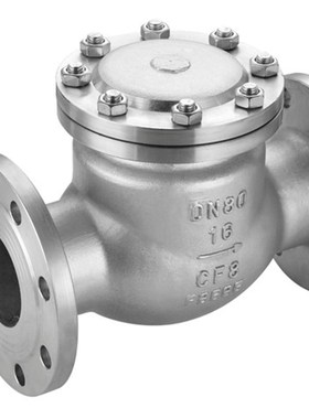 304不锈钢法兰止回阀旋启式单向阀H44W16P卧式阀门DN50-100止逆阀