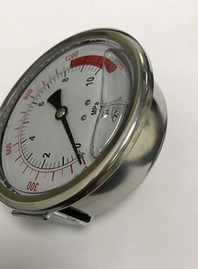 轴向偏心带支架耐震压力表 YN-100Z-u 压力10mpa 1500psi 直径100