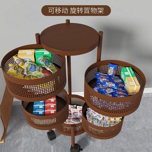 客厅小推车多层置物架储物柜可移动整理架厨房旋转收纳架零食家用
