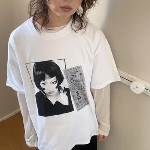 夏季设计感小众日系亚文化上衣另类摇滚歌姬印花短袖运动T恤女ins