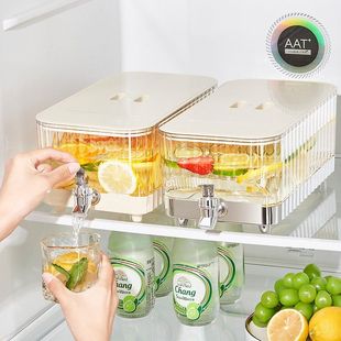 凉水壶带龙头家用高级感大容量密封食品级塑料透明果汁冰箱冷水壶
