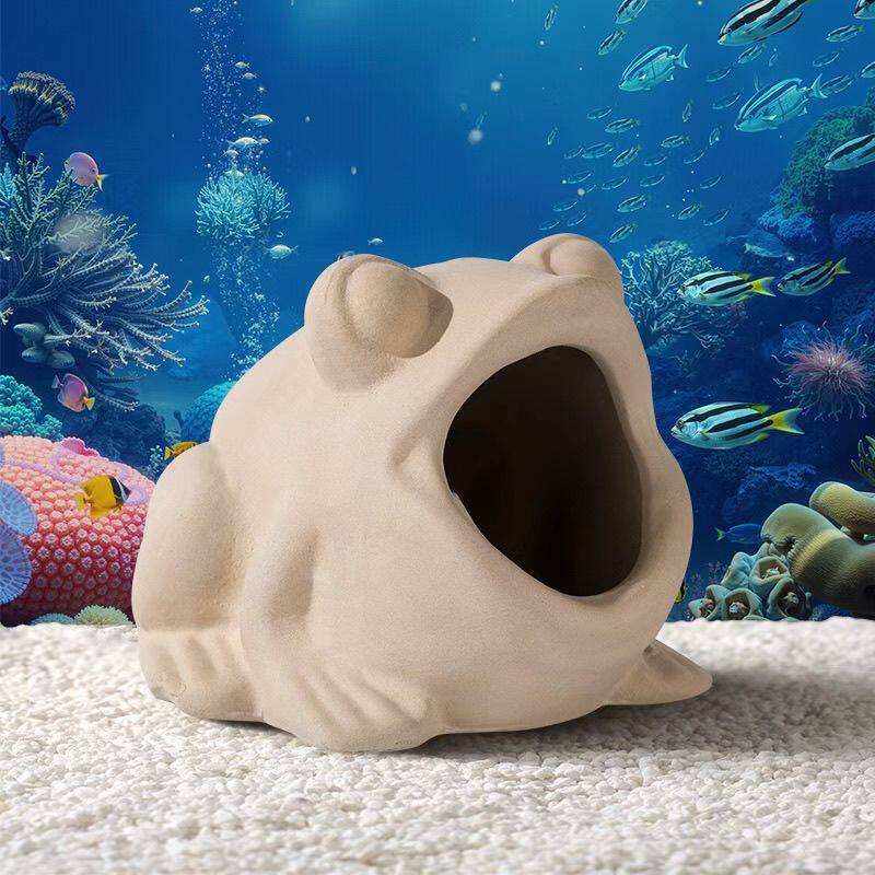 躲避小屋陶瓷躲避屋大口径鹦鹉鱼鱼缸造景摆件繁殖罐陶瓷收纳罐