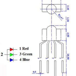 3MM奶嘴宽脚透明共m阳 led高亮发光键盘灯光源 RGB全彩直插灯珠