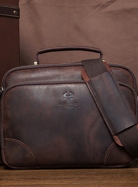 Top Quality Genuione Leather Male Office Bags Casual Shoulde