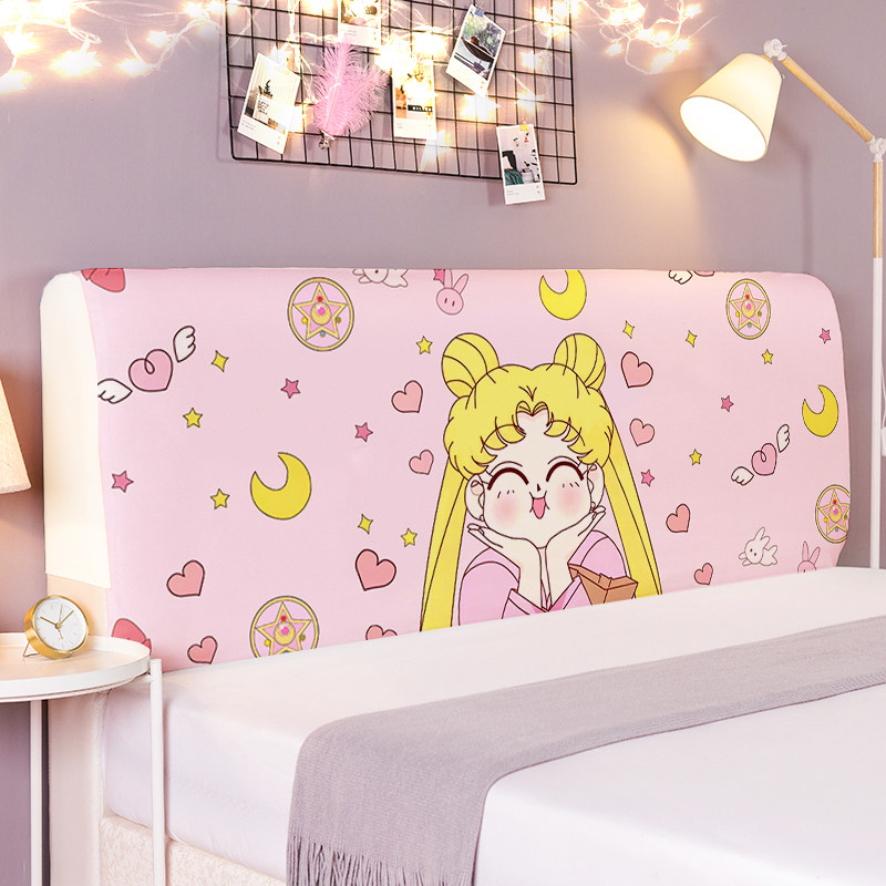 全包网红床头罩套可爱kitty猫美少女I公主卡通床头布防尘罩二次元