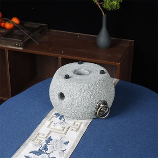 电陶炉2a024新款家用围炉煮茶壶青石老石臼茶炉手工石头老式温茶