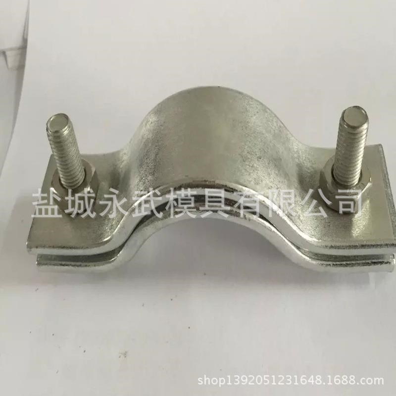 双螺栓扁钢管卡 不锈v钢304固定管夹 铁皮单管卡