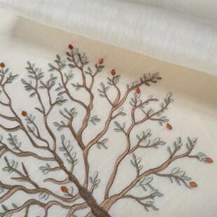 窗帘面料布料pK379一棵树5色可选