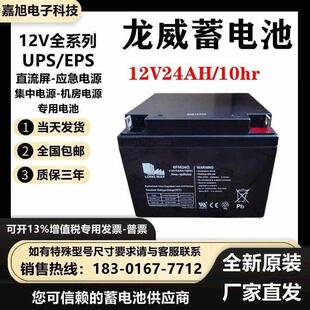 直流屏UPS电源EPS用 LONG WAY龙威蓄电池6FM24G 12V24AH 10HR消防