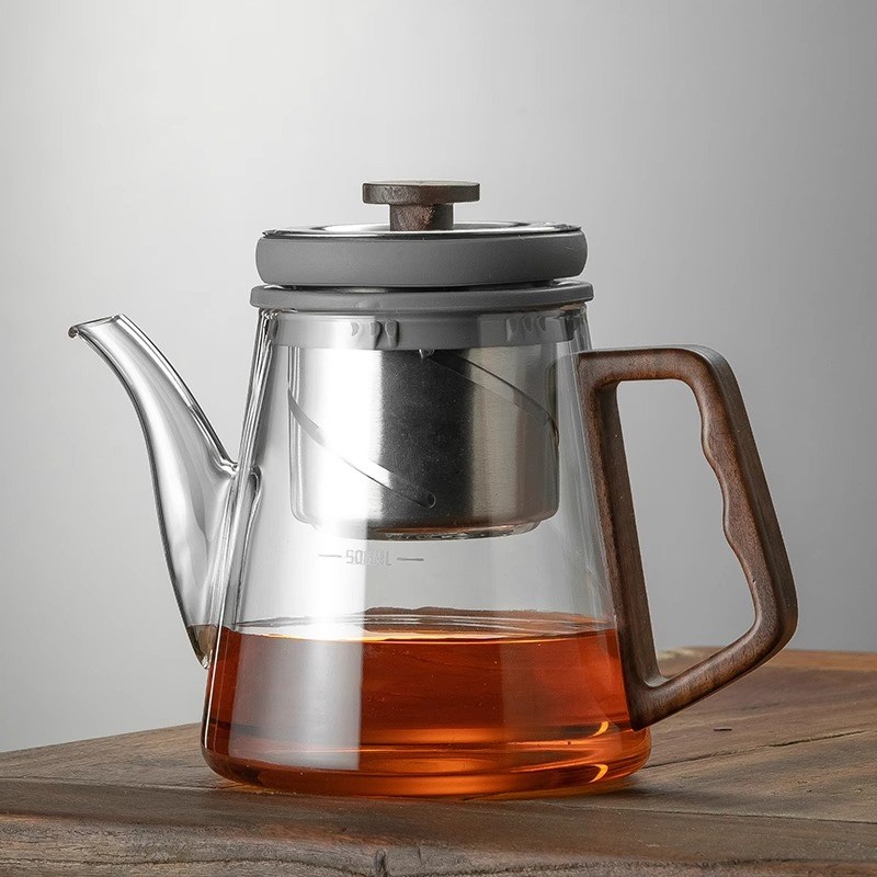 顶壶玻璃茶壶飘逸壶茶具套装家用电陶G炉煮茶器旋转升降式泡茶神