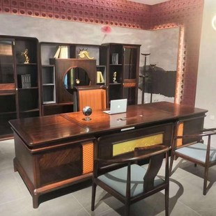 新中桌式 公板桌大老m气总裁桌大班台简约实木办经理董事长大5桌子